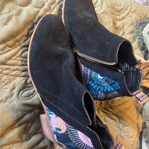 Black and Blue Ankle Boots